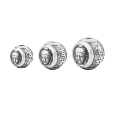 925 Sterling Silber Spacer Perle Buddha-Buddhismus Anhänger Charm Bead A5297 - Bild 1 von 4