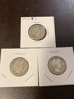 Lot Of 3 Barber Quarters