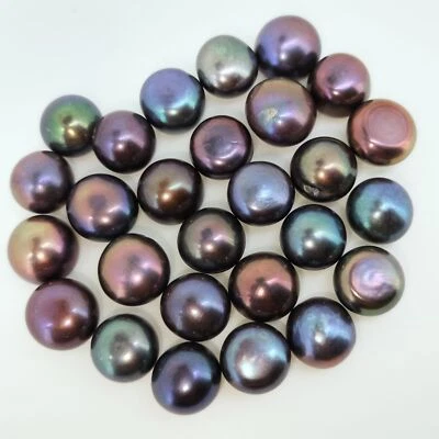 Natural Tahitian Pearl 50.50 Cts Round Flat Back Certified Gemstone Lot - Image 1 of 4