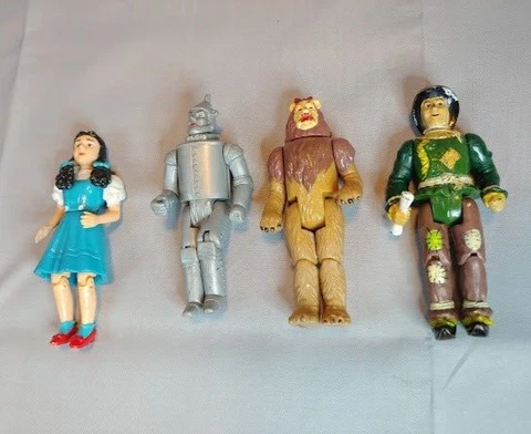 1988 Wizard of Oz Turner MGM Action Figure Set 4" Dorothy Tin Man Scarecrow Lion Cover