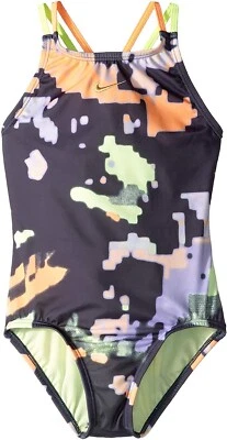 Traje de baño de una pieza Nike para niños y niñas 185959 Glitch Spiderback talla L Foto 1 de 4