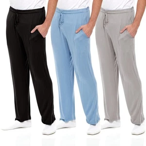 Mens 3 Pack 95% Cotton Ultra Soft Pajama Pants with Pockets Medium Assorted - Picture 1 of 6