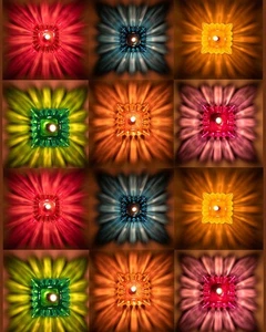 12pcs Diwali Diyas Colourful 3D Reflection Diya for Diwali Decor Home Decor - Picture 1 of 3
