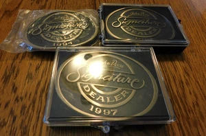 25-797 3 Vint New John Deere Dealer Signature Belt Buckle 1994 1995 1997 Bronze - Picture 1 of 9