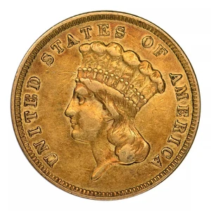 1859 3 $ Gold Indian Princess sehr schöne Erhaltung - Bild 1 von 2