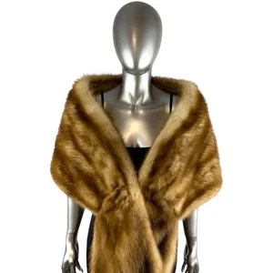Stone Marten Stole w/Long Fronts, Sz L/XL, Certified Vintage Fur w/Storage Bag - Picture 1 of 10