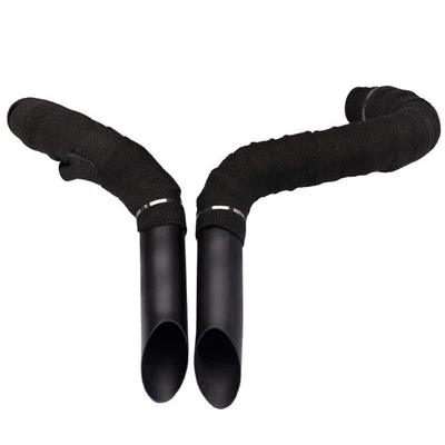 2" Black Wrapped Exhaust Pipes w/ Torque Cone fits for Harley Sportster/Softail - Image 1 of 4
