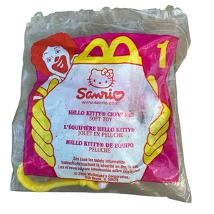 VTG Sanrio Hello Kitty#1 McDonalds Crew Kid Plush Happy Meal Toy Keychain SEALED - Picture 1 of 9