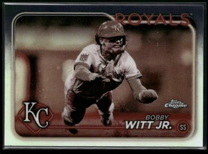 Refractores sepia Bobby Witt Jr. Topps cromados #120 2024 - Imagen 1 de 2