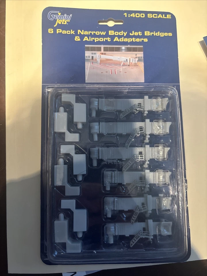 Gemini Jets 1:400 Narrowbody Air Bridge Set (Pack of 6) GJARBRDG1 IN STOCK - Image 1 of 1