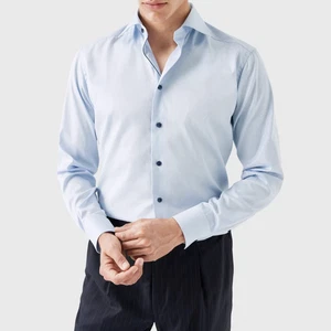 ETON 3000-00407-21 Signature Twill Contemporary Shirt Long Sleeve Blue 45 17.5 ¾ - Picture 1 of 9