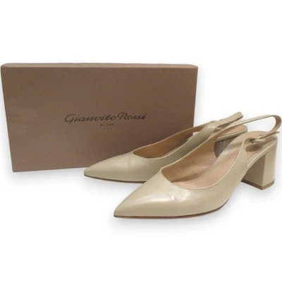 Mules Gianvito Rossi AGATA de cuero 41 beige para mujer USADOS Foto 1 de 4