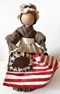 Betsy Ross w Flag Completed Design Works Paper Craft doll 9" x 6" - Picture 1 of 15