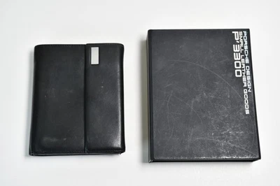 Porsche Design P'3300 Cuero Negro A Presión Abierto Billetera Tarjetas Monedas Billetes RARO Foto 1 de 4