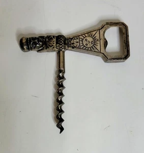 Vintage Sterling Silver Corkscrew & Bottle Opener Made In Peru Solid Silver - Picture 1 of 8