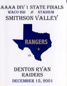 Programa de Campeonato Estatal Smithson vs Denton 2001 4A - Imagen 1 de 1