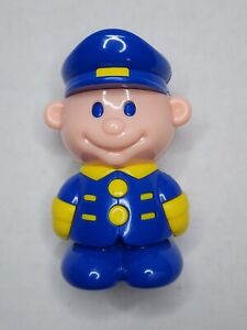 3" Plastikowy mundur policjanta niebieski i żółty Pomocnik społeczności Figurka Zabawka 