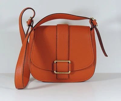 Новый Michael Kors оранжевый кожаный Maxine большой седло сумка золотистый Дамская сумка $358 - Изображение 1 из 4