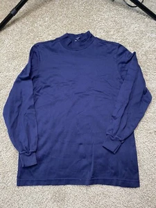 Vintage 90s Land's End Blue Mockneck shirt Women's Small - Picture 1 of 5