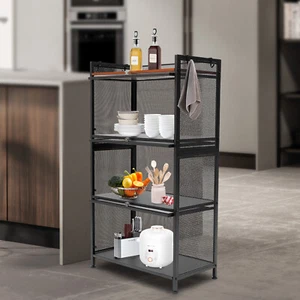 4-Tier Coffee Bar Cabinet Buffet Sideboard Flip-top Door Kitchen Storage Cabinet - Picture 1 of 12