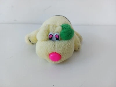 Vintage Dan-Dee Imports 1987 Plush Small Yellow Dog with One Green Ear 4" - Image 1 of 4