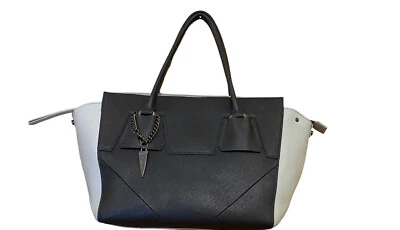 Botkier Cooper Satchel Navy Gray Leather Women's Handbag. - Image 1 of 4