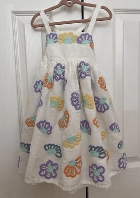 Vestido festivo de lino con flores Stella McCartney para niños y niñas 4T Foto 1 de 4
