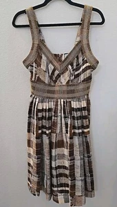 Plenty By Tracy Reese Dress Petite Silk Fit & Flare Mini Bohemian Preppy Plaid - Picture 1 of 6