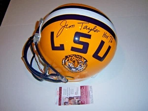 JIM TAYLOR LSU TIGERS,PACKERS,HOF 76 JSA/COA SIGNED FULL SIZE REPLICA HELMET - Picture 1 of 1