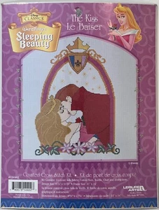 Rare Disney Sleeping Beauty "THE KISS" Le Baiser counted cross stitch kit 114402 - Picture 1 of 2