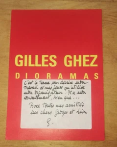 ART EXPOSITION CARTON D'INVITATION GILLES GHEZ 1990 SIGNE + MOT MANUSCRIT - Picture 1 of 2