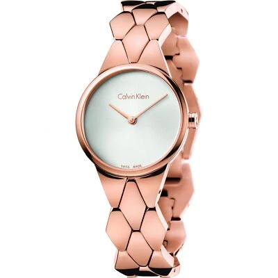 Orologio Donna CK CALVIN KLEIN SNAKE K6E23646 Bracciale Acciaio Rosè SWISS MADE - Immagine 1 di 2