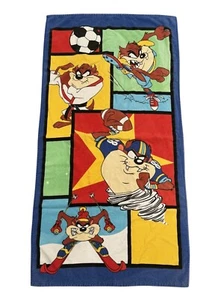 Vtg 2000 Tasmanian Devil Beach Towel 100% Cotton Looney Tunes Has Marks - Picture 1 of 9