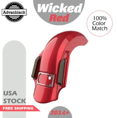 Guardabarros trasero extendido Wicked Red Dominator para Harley Touring 14+ Foto 1 de 4