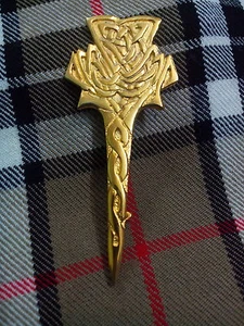 S Distel Modern Kilt Pin/Kilt Pin Modern Thistle vergoldet/Schottische Kilt Pins - Bild 1 von 3