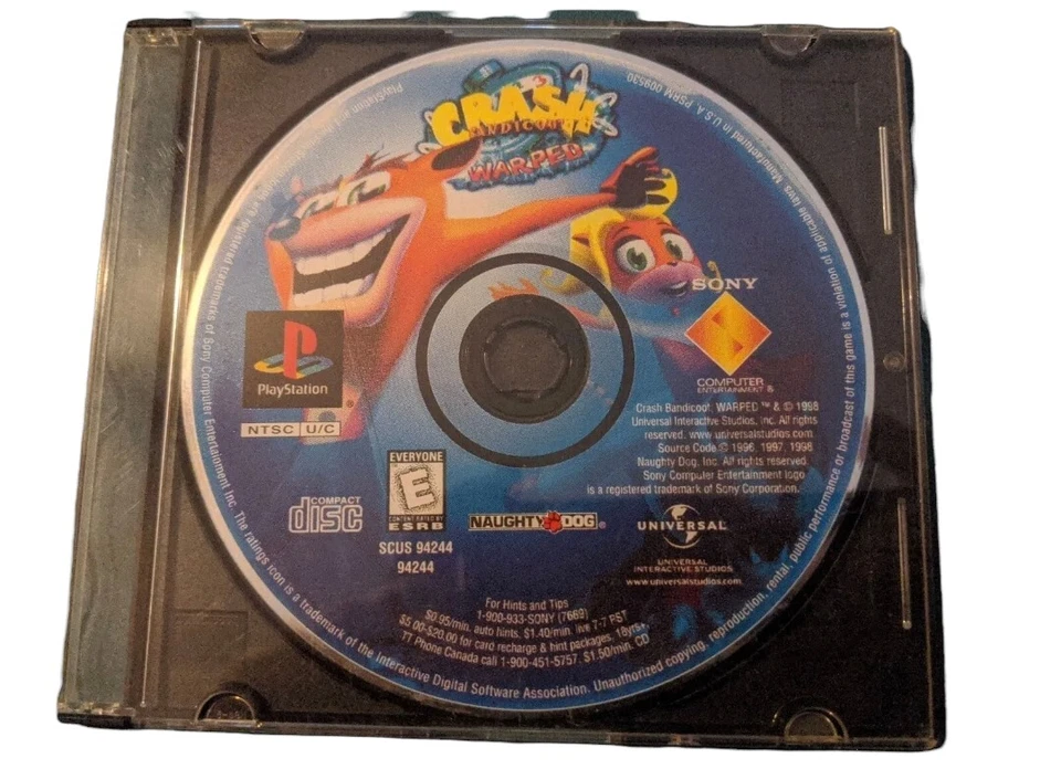 Crash Bandicoot 3: Warped (Sony PlayStation 1, 1998) PS1 Game Disc Only TESTED - Image 1 of 1
