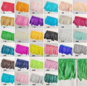 2 Yards Goose Pallet Fringe Feather Trim Goose Fringe 6 feet Long 2 Yards  - Picture 1 of 31