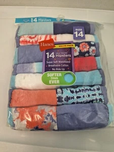 14 Packs Hanes Girl's sz 14 Tagless Hipster Underwear NWT - Picture 1 of 2