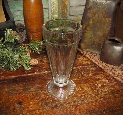 De colección 1950 Malta Tienda Helado Helado Raíz Cerveza Flotador Parfait Soda Fuente Vidrio Foto 1 de 4