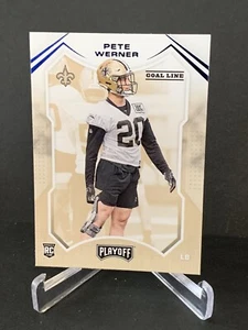 TARJETA DE NOVATO PETE WERNER 2021 PLAYOFF RC GOAL LINE SP 268 SAINTS FOOTBALL - Imagen 1 de 2