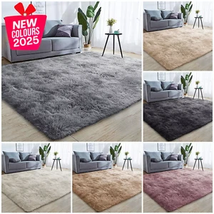 Fluffy Rugs Anti-Slip Large Shaggy Rug Super Soft Mat Living Room Bedroom Carpet - Picture 1 of 85