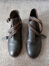 Leather Ankle Boots Double Straps Nichole Brown 8 M Made In Portugal