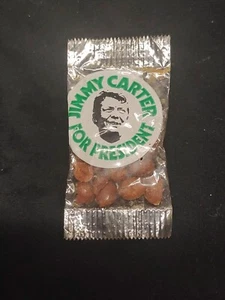Vintage 1976 President Jimmy Carter For President Peanuts Bag Sack Pouch Real - Picture 1 of 3