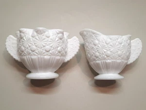 Milk Glass - Daisy and Button Pitcher and Bowl Pair by Fenton - Picture 1 of 3