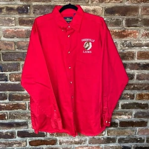 Vintage Blue Generation Greenville Lions Red Embroidered Button Down Top Size XL - Picture 1 of 7