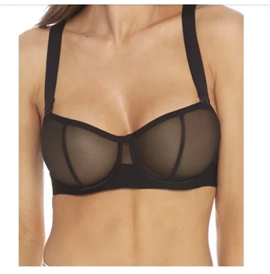 Sujetador sin tirantes convertible transparente DKNY 32 DD DK493 negro para mujer sexy elegante nuevo Foto 1 de 4