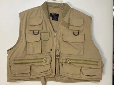 Solitude Fly Company Fly Fishing Guide Vest Size Large Tan - Image 1 of 4