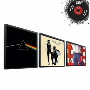 Cornice per dischi in vinile 12" album da parete arte cornice espositore per custodia LP nera - Foto 1 di 11
