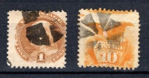 Sellos de Estados Unidos - Sello clásico - 1869 Scott #s 112 y 116 usado (G140) - Imagen 1 de 1