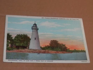 MARBLEHEAD OHIO - POSTAL 1947 - FARO en LAGO ERIE - Imagen 1 de 2